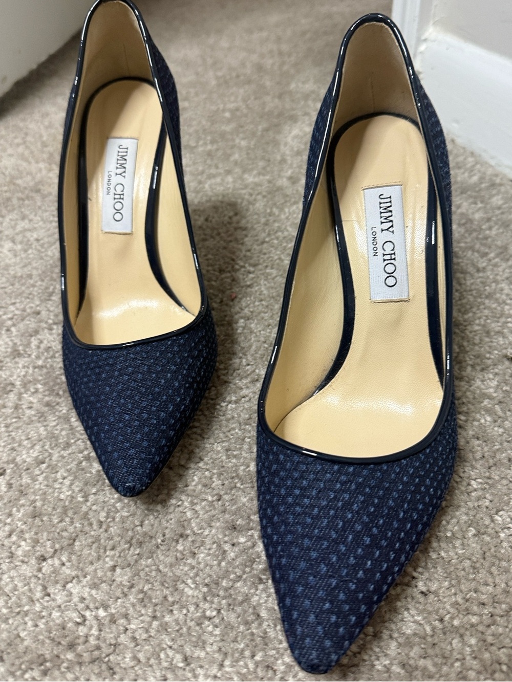 Jimmy Choo Dotted Romy 85 Pointy Toe Pumps - Picture 4 of 10
